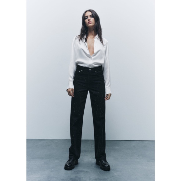 NWT Zara Rhinestone Jeans - Picture 3 of 11